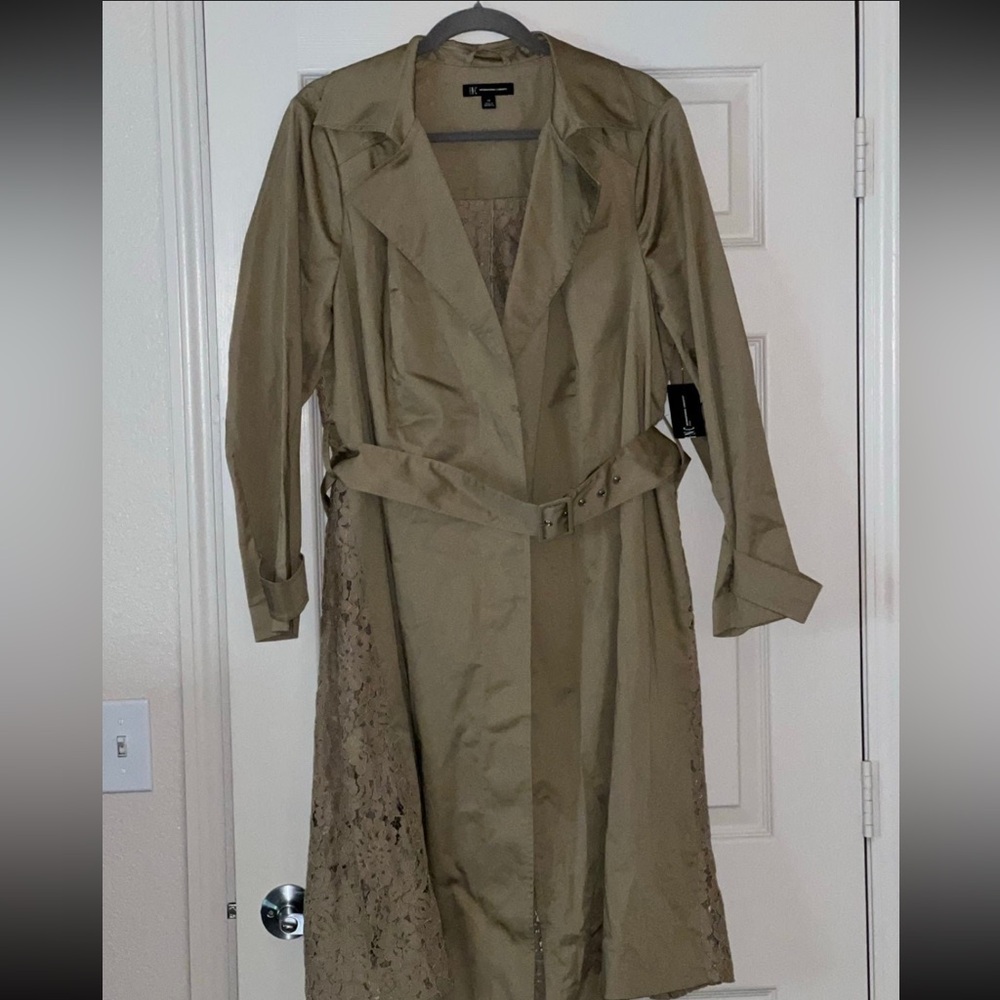 INC Lightweight Khaki Lace Jacket Size 0X